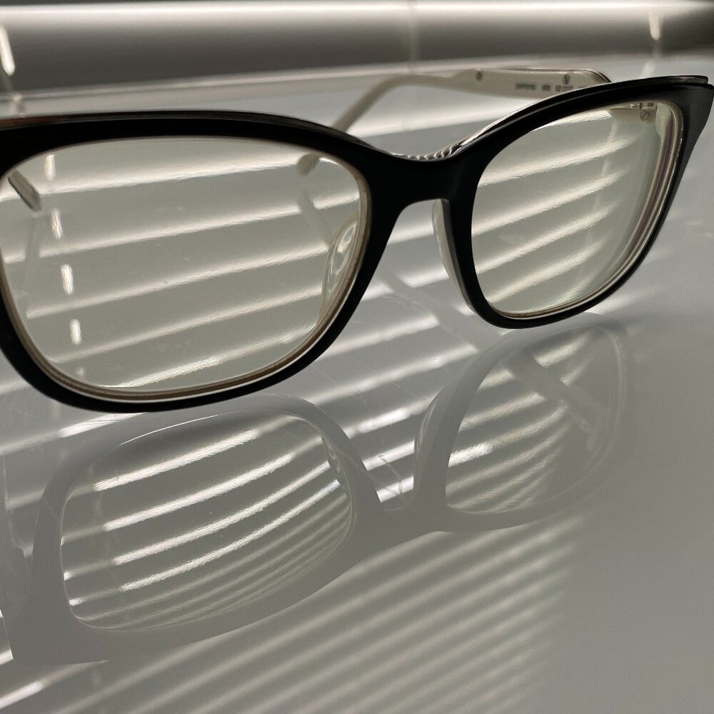 Diane Von Furstenberg Women's Black, White and Silver Glass Frame, Model 5110